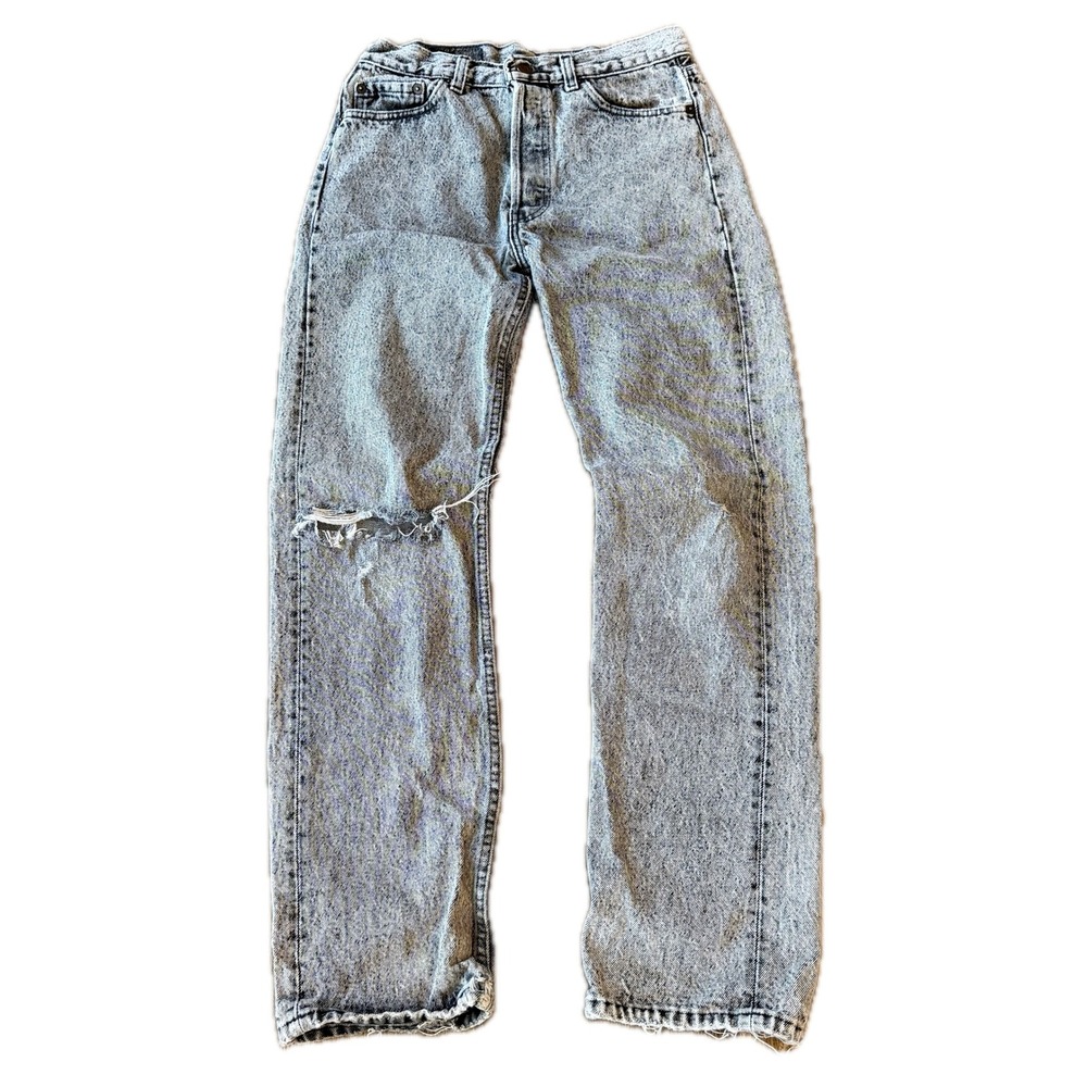 Vintage 1997 Levi's 501 0680 Jeans 29x30 (28x30) USA Gray Acid Wash Distressed
